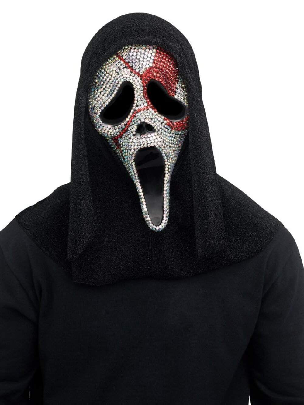Ghost Face Bloody Bling Mask Halloween Costume Fun World VIRAL NwT